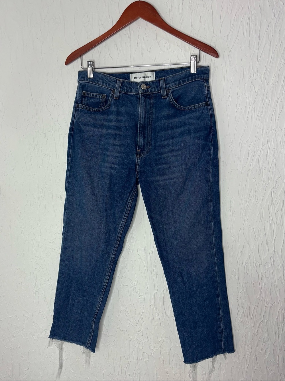 Reformation Julia High Cigarette Jean In Wash Baltic Size 29